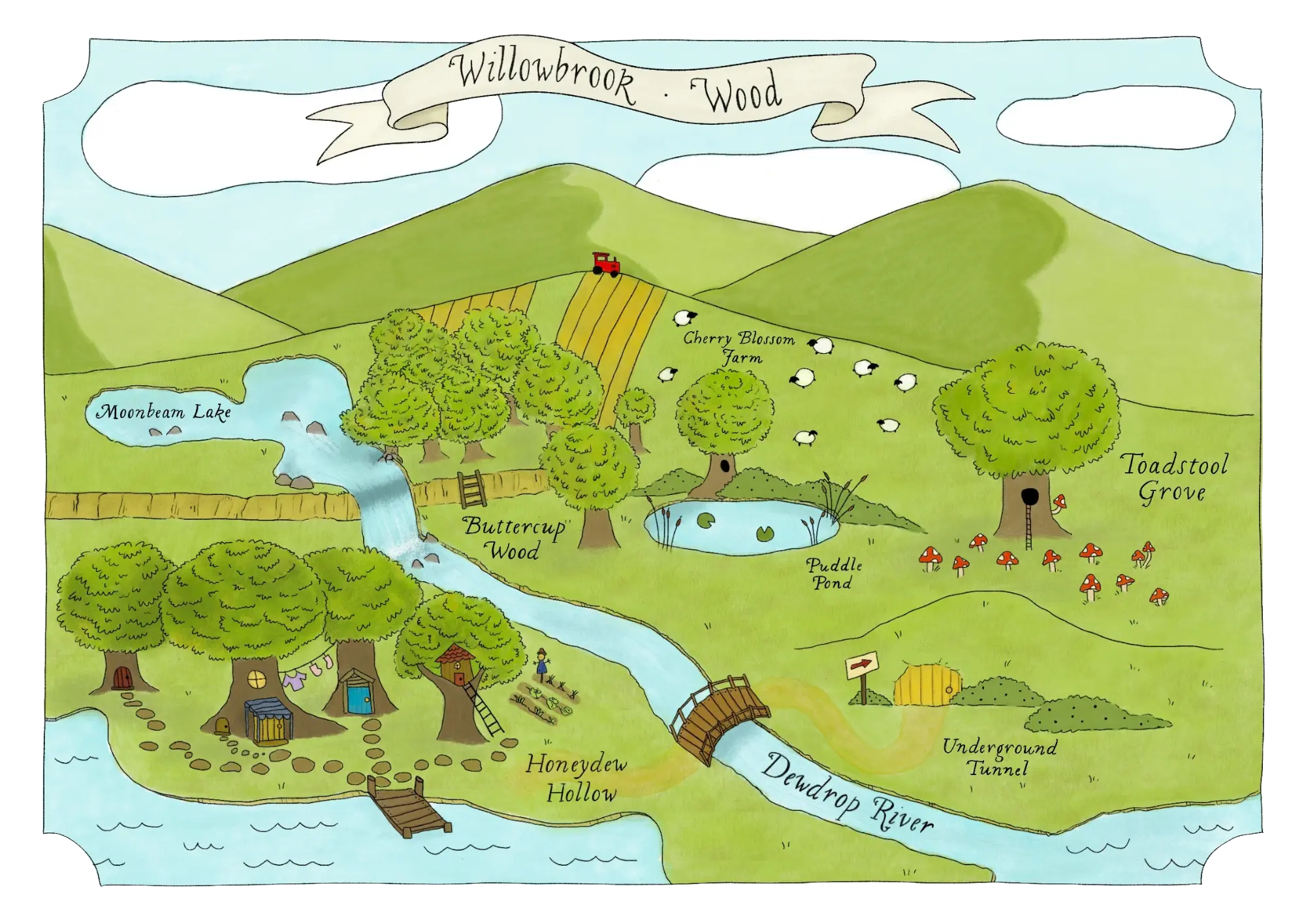 Illustrated map of Willowbrook Wood